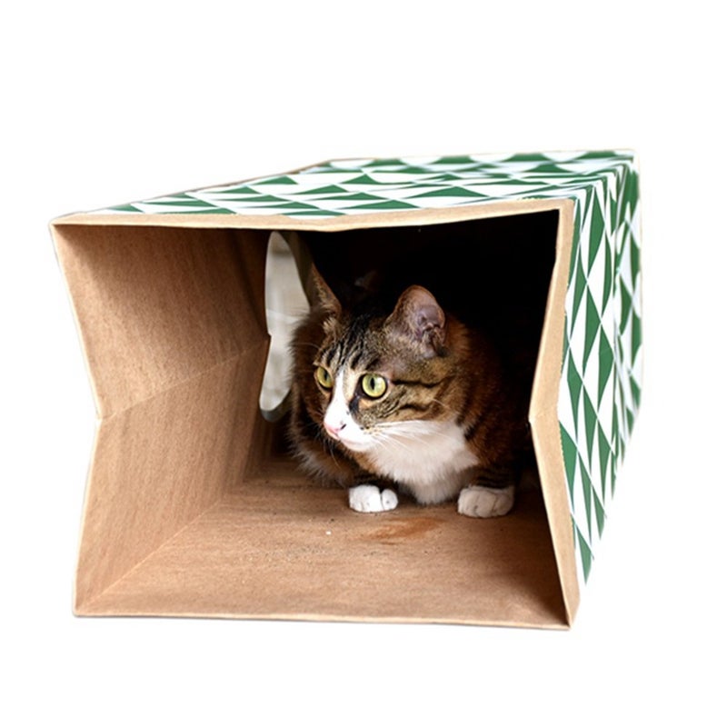 JZMYXA Cat Paper Bag Tunnel Toy Collapsible Tunnel for Rabbits, Kittens, Ferrets, Pet Paper House - Image 5